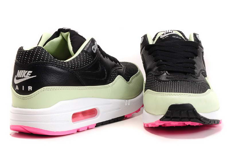 Nike Air Max 1 87 fourrure Chaussures Hommes Noir Feu vert rose (1)
